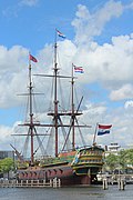 Replica of de Amsterdam from port astern.