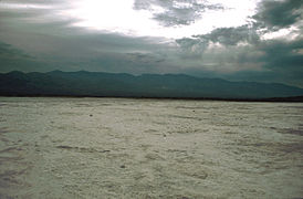 Badwater Road, old salt lake at down near Shore Line Butte