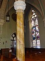 Detailed view of a column in Saint Patrick Church. This column is on the northern half of the church's transept. Located at 284 Suffolk Street, Lowell, Massachusetts.