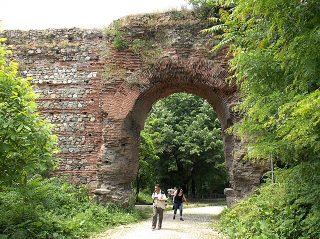 The walls of the Roman spa town Hisarya (Bulgaria).