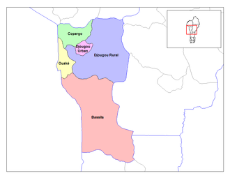 Communes of Donga. Donga communes.png