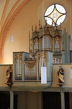 Dreher und Reinisch Orgel St. Sebastian Hof bei Salzburg, Blick von Kanzel.jpg