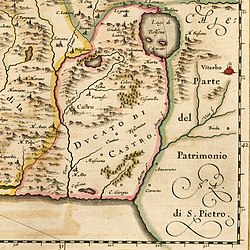 The Duchy of Castro. Detail from a map by W.J. Blaeu (1640)