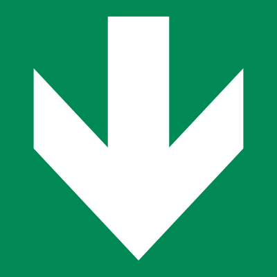 File:EEC Safety Sign 1992 - Emergency Arrow - Down.svg