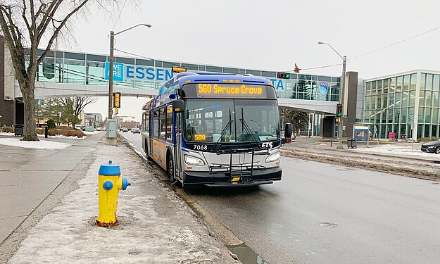 Edmonton Transit Service New Flyer XD40 on route 560 to Spruce Grove at 106 Street In Edmonton