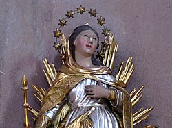 Détails de la statue "Immaculée Conception" (XVIIIe)