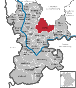 Kaart van Eschau (Duitsland)