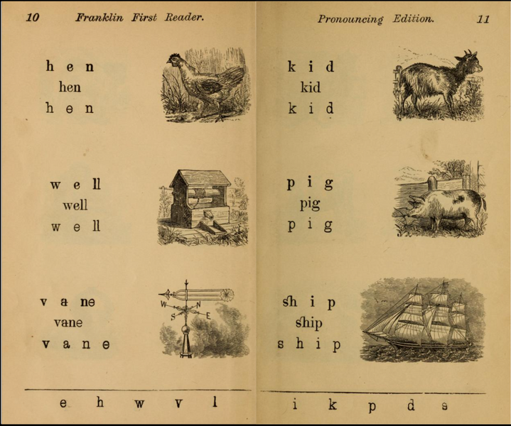 File:Example Page of Franklin First Reader - Leigh's Pronouncing Edition.png