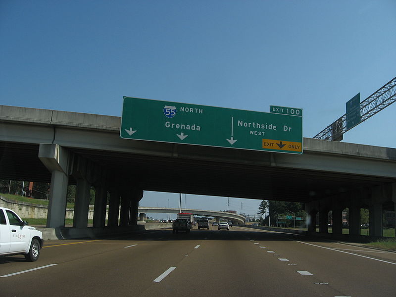 File:Exit 100, Exits 98A-C, Interstate 55 Northbound, Jackson, Mississippi (3933446054).jpg