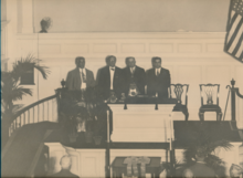 Governor Franklin D. Roosevelt visits Jephtha Lodge No. 494 in 1931 FDR visits Jephtha Masonic Lodge, 1931.png