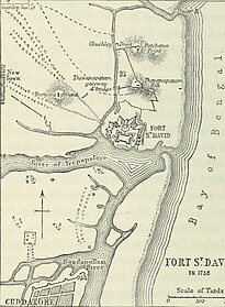Karte des Fort St. David, 1758