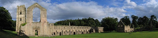 Fountains Abbey in Yorkshire, England.