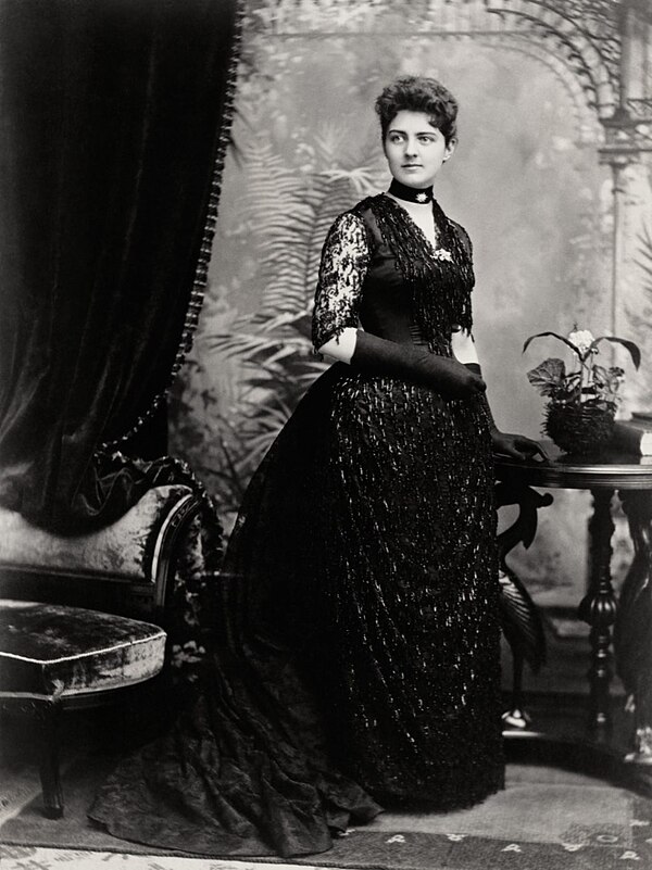 Cleveland in a formal gown (1886)