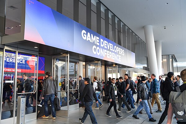 Outside the Moscone Center in San Francisco, 2019