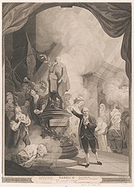 Garrick faisant un discours lors du Shakespeare Jubilee (1784, éditée par John Boydell, Metropolitan Museum of Art).