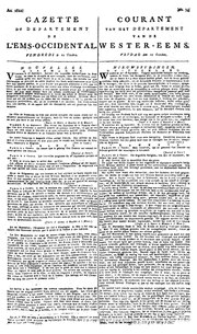 Miniatuur voor Bestand:Gazette du département de l'Ems occidental = Courant van het departement van de Wester Eems 11-10-1811 (IA ddd 010170928 mpeg21).pdf