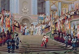 265 Reception of Le Grand Condé at Versailles label QS:Len,"Reception of Le Grand Condé at Versailles" 1878