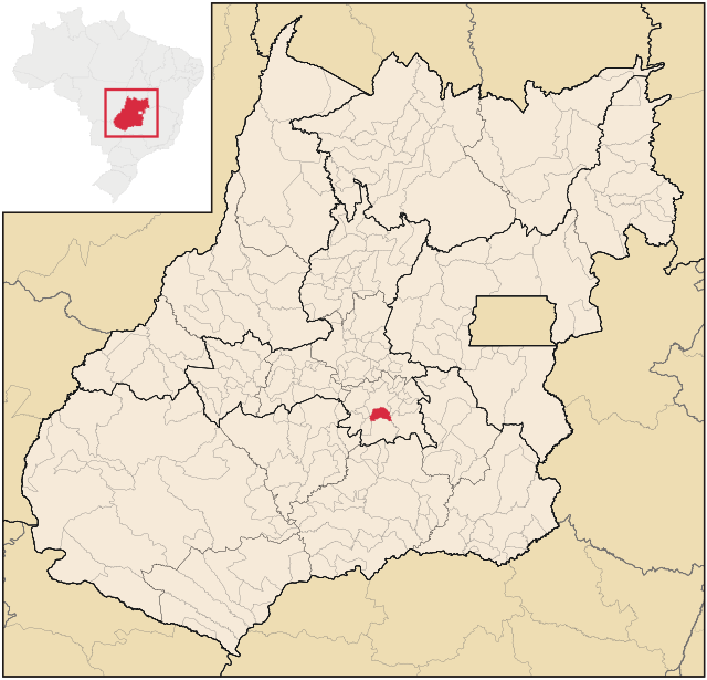 Localização de Aparecida de Goiânia em Goiás