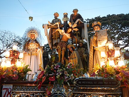 One of the 118 carrozas of the grand procession in Baliwag.
