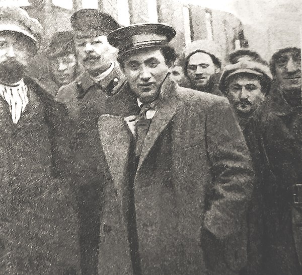 Grigory Zinoviev, Chairman of the Petrograd Soviet, among the Political Commissars in 1918