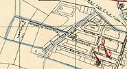 De ijsbaan ten westen van de Rabenhauptstraat op een kaart uit ca. 1896