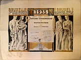 1935, Unerkennung fir seng Partizipatioun bei der Bréisseler Weltausstellung.