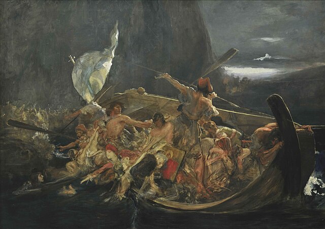 After the destruction of Psara. Painting by Nikolaos Gyzis, 1898.