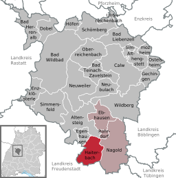 Läget för Haiterbach i Landkreis Calw