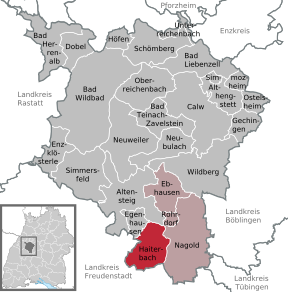 Poziția localității Haiterbach