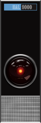 GLaDOS drew many comparisons to HAL 9000 from the film 2001: A Space Odyssey. Hal 9000 Panel.svg