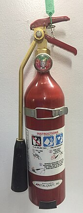 Civilian Halon 1301 fire extinguisher, USA, 1980s Halon 1301 Fire Extinguisher.jpg