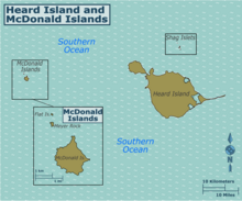 A map of Heard Island and McDonald Islands