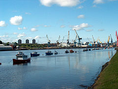 Uitzicht over de Tyne bij Hebburn