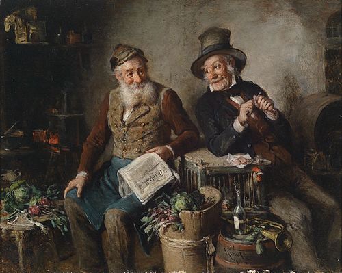 "Buoni amici", olio di Hermann Kern (1904)