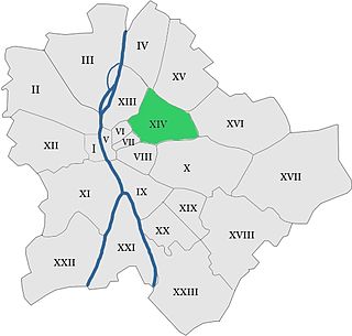 Poziția sectorului în Budapesta (cu verde)