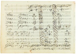 Page from Mozart's original score for Idomeneo, showing cancellations Idomeneo score.jpg