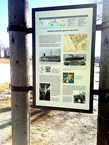 A sign in India Point Park tells the story of the steamships India Point Park sign - Shipping expands around the point.jpg