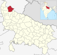 मानचित्र जिसमें बिजनौर ज़िला Bijnor district हाइलाइटेड है