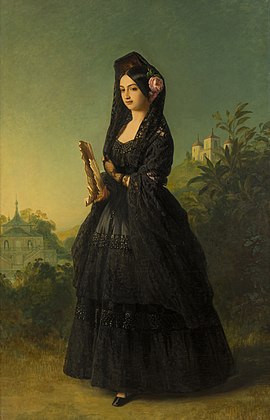 Retrato da Duquesa de Montpensier com mantilha espanhola (1847), Franz Xaver Winterhalter