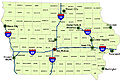 Image 1Iowa's major interstates, larger cities, and counties (from Iowa)