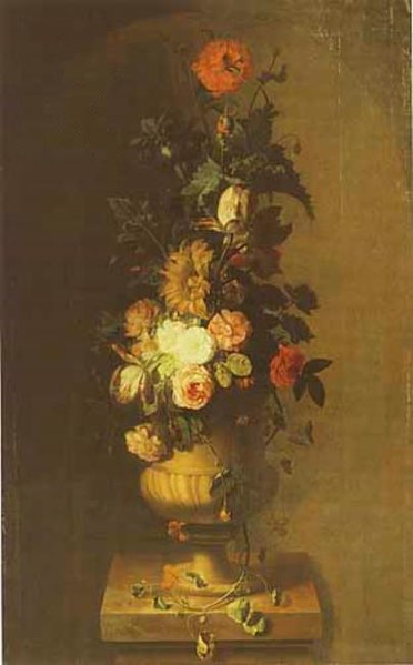 File:Jan van Huysum - Flowerpiece in a Garden Vase on a Pedestal.jpg