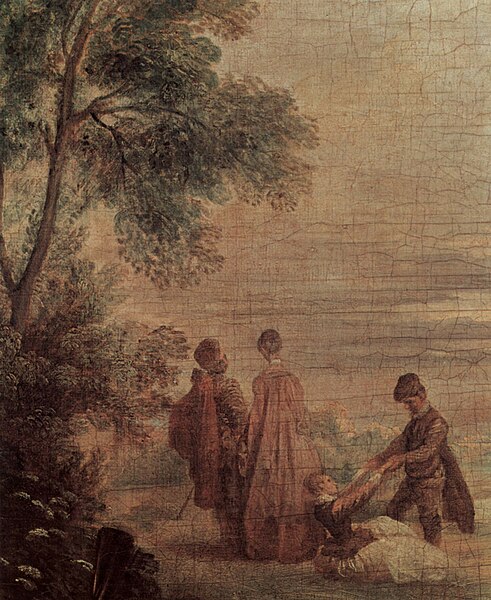 File:Jean-Antoine Watteau, The Halt during the Chase (detail) - 02.jpg