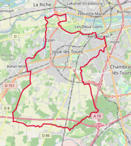Poziția localității Joué-lès-Tours