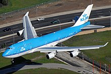 A KLM Combi, with passenger windows and aft cargo door