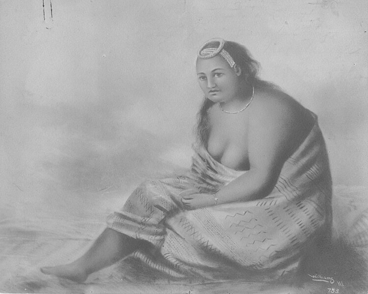 File:Kaahumanu, retouched image by J. J. Williams with charcoal work by J. Ewing after Louis Choris (PP-96-6-002).jpg