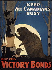 "Keep All Canadians Busy Buy 1918 Victory Bonds" Keep All Canadians Busy - Victory bonds poster.jpg