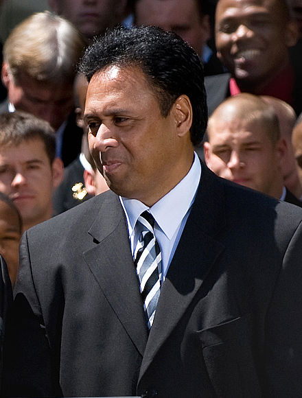 Ken Niumatalolo (here pictured in 2008), most recent coach of Navy. He is the most winning coach in the history of the Midshipmen