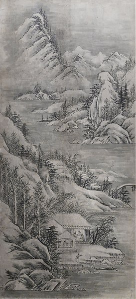 File:Kim Tuk-sin (1754-1822). Eight views of Hsiao-Hsiang Lake. Screen. 8th fold. Musée Guimet MA 12111.jpg