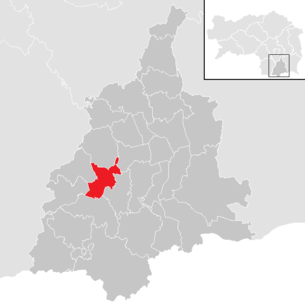 Lage der Gemeinde Kitzeck im Sausal im Bezirk Leibnitz (anklickbare Karte)