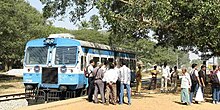 A railbus near Bangarpet (state: Karnataka) Kolar Railbus IndianRailways.jpg